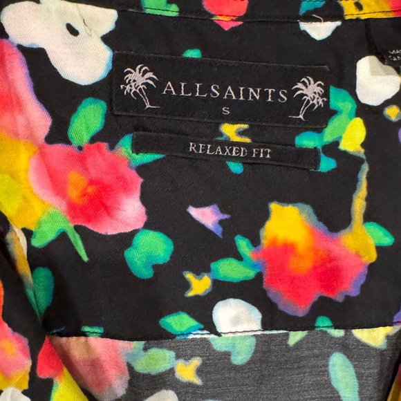 All Saints Floral Short Sleeve Button Up Shirt - Picture 5 of 5